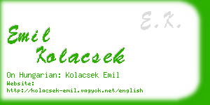 emil kolacsek business card